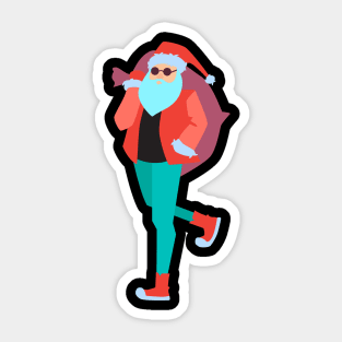 Hipster Santa Sticker